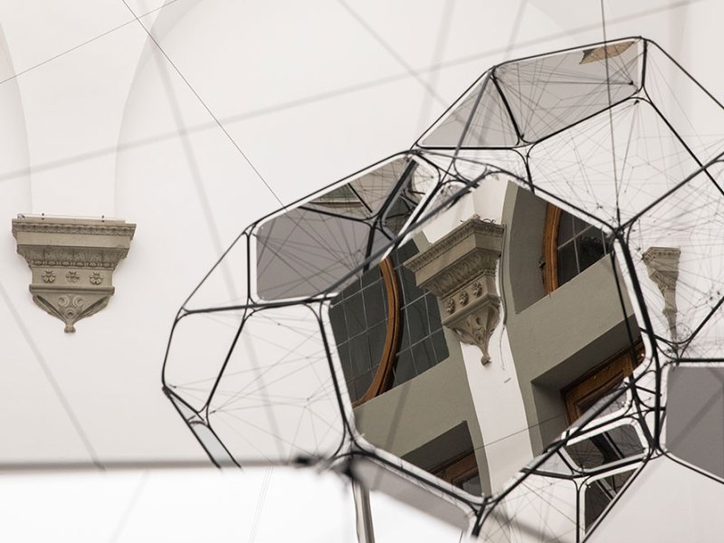 Installation view of ‘Tomás Saraceno: Aria’ at Palazzo Strozzi, Florence.