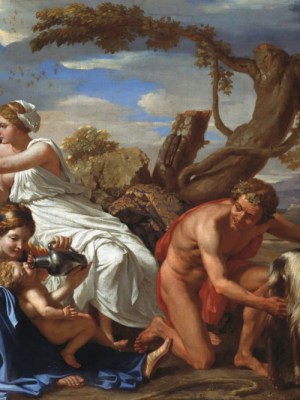 The Nurture of Jupiter (c. 1639), Nicolas Poussin. Gemäldegalerie, Staatliche Museen zu Berlin