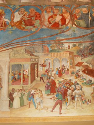 The Christ Vine and Scenes from the Legend of St Barbara (detail; 1523), Lorenzo Lotto. Suardi Chapel, Trescore Balneario. Photo: Pro Loco Trescore Balneario