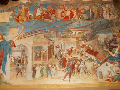 The Christ Vine and Scenes from the Legend of St Barbara (detail; 1523), Lorenzo Lotto. Suardi Chapel, Trescore Balneario. Photo: Pro Loco Trescore Balneario