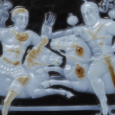 Cameo of Shapur and Valerian (detail; after 260), Iran. Photo: © Bibliothèque nationale de France