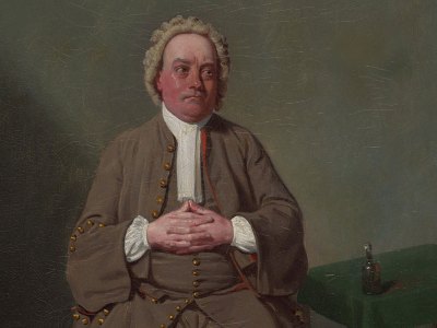 Mr Quick as Vellum in Addison’s ‘The Drummer’ (detail; 1792), Samuel De Wilde. Art Institute of Chicago