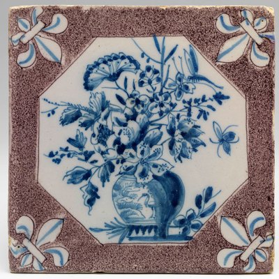 Tile from Princess Mary’s kitchen apartment in Palace Het Loo, Rotterdam (c. 1685)