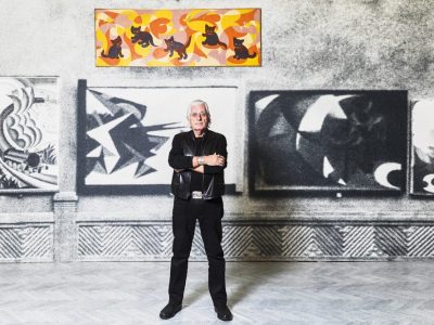 Germano Celant at ‘Post Zang Tumb Tuum’ at the Fondazione Prada in 2018. Photo: Ugo dalla Porta; courtesy Fondazione Prada