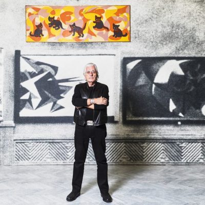 Germano Celant at ‘Post Zang Tumb Tuum’ at the Fondazione Prada in 2018. Photo: Ugo dalla Porta; courtesy Fondazione Prada