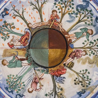 Liber Divinorum Operum (The Book of Divine Works) (detail; 13th century), Hildegarde von Bingen. By concession of the Ministry for Cultural Heritage and Activities - Lucca State Library
