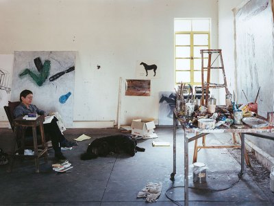 Susan Rothenberg in her studio in New Mexico in 2008.