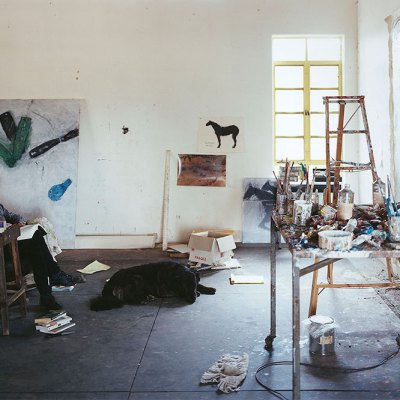 Susan Rothenberg in her studio in New Mexico in 2008.