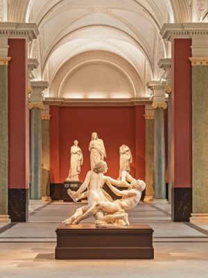 The restored Antikenhalle, or Hall of Antiquities, in the Gemäldegalerie Alte Meister, Dresden.
