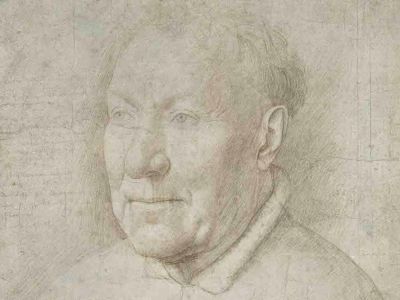 Picture of an Old Man (detail; 1435–40), Jan van Eyck.