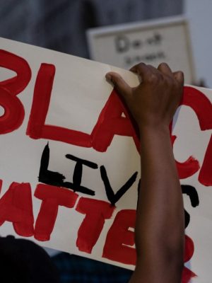 A protest in Detroit on May 29, 2020, during a demonstration over the death of George Floyd. Photo: Seth Herald/AFP via Getty Images