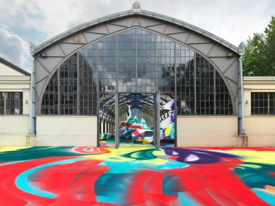 Installation view of ‘Katharina Grosse: It Wasn't Us’ at the Hamburger Bahnhof – Museum für Gegenwart – Berlin, 2020.
