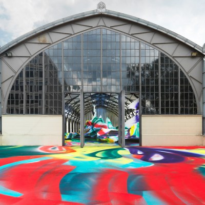 Installation view of ‘Katharina Grosse: It Wasn't Us’ at the Hamburger Bahnhof – Museum für Gegenwart – Berlin, 2020.