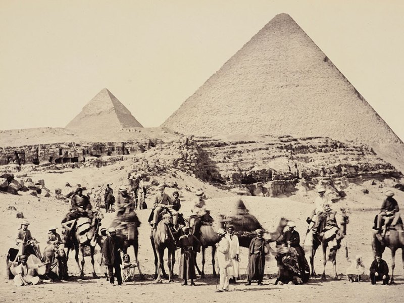 The Prince of Wales and Group at the Pyramids, Giza, Egypt (1862), Francis Bedford.
