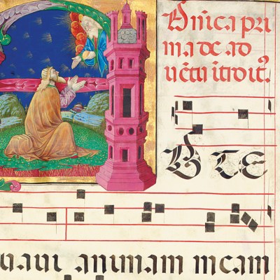 Leaf from a set of eight choir books (detail; 1470s–80s), San Sisto, Piacenza. Christie’s London, £657,250 (for the set)
