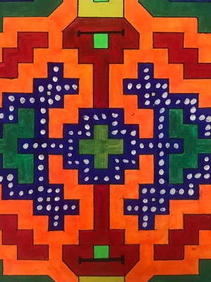 Kené (detail) (2020), Olinda Silvano. Courtesy Dibujos por la Amazonía; © the artist