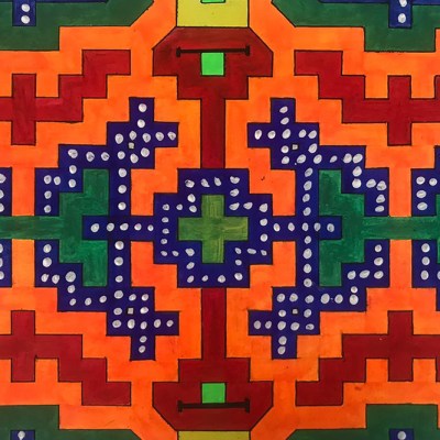 Kené (detail) (2020), Olinda Silvano. Courtesy Dibujos por la Amazonía; © the artist