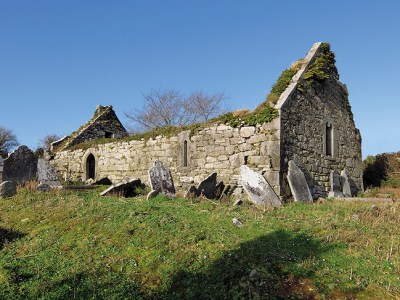The remains of a late medieval church in Garryvoe , Co Cork.