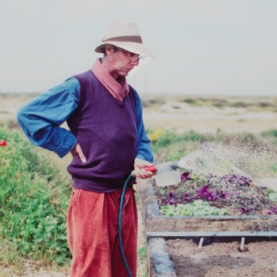 Derek Jarman at Prospect Cottage (detail; c. 1990).