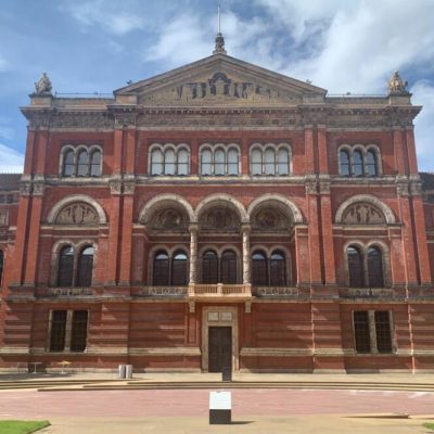 The Victoria and Albert Museum, London, with the restored balcony.