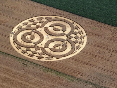 A crop circle in a cornfield near Raisting in southern Germany, in July 2014. Photo by Karl-Josef Hildenbrand/DPA/AFP via Getty Images