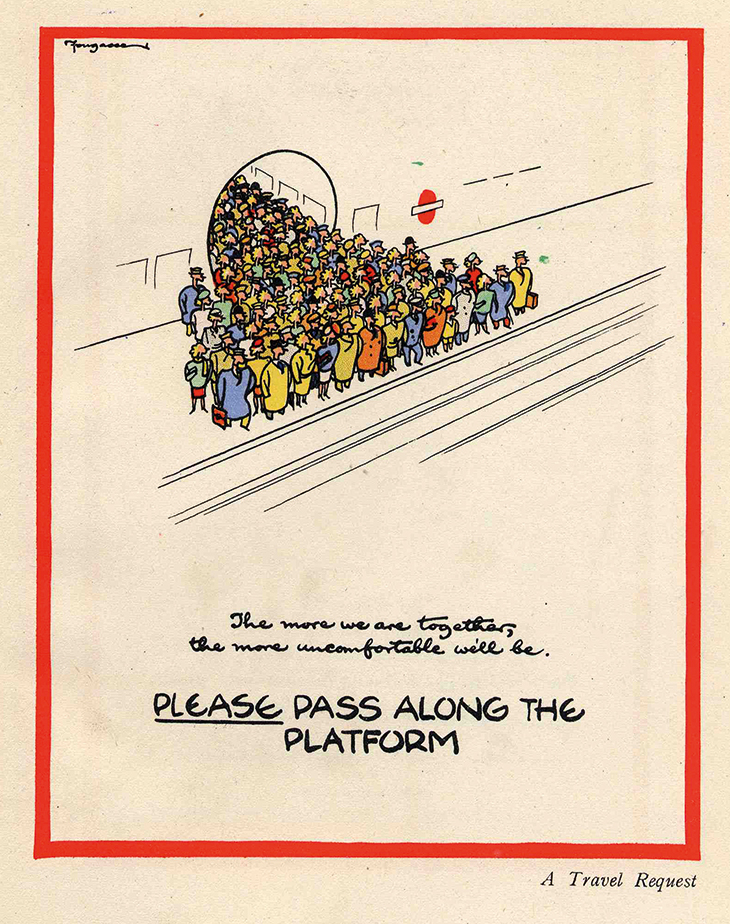 ‘Please Pass Along the Platform’ (1944), Cyril Kenneth Bird, known as ‘Fougasse’.