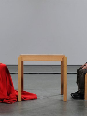 Marina Abramović performing The Artist Is Present at the Museum of Modern Art, New York, 2010.