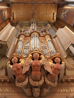 The great organ at the Grote Kerk, Alkmaar, dating to 1645 and housed in a case designed by Jacob van Campen.