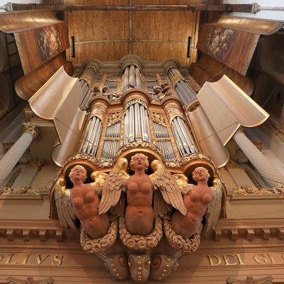 The great organ at the Grote Kerk, Alkmaar, dating to 1645 and housed in a case designed by Jacob van Campen.