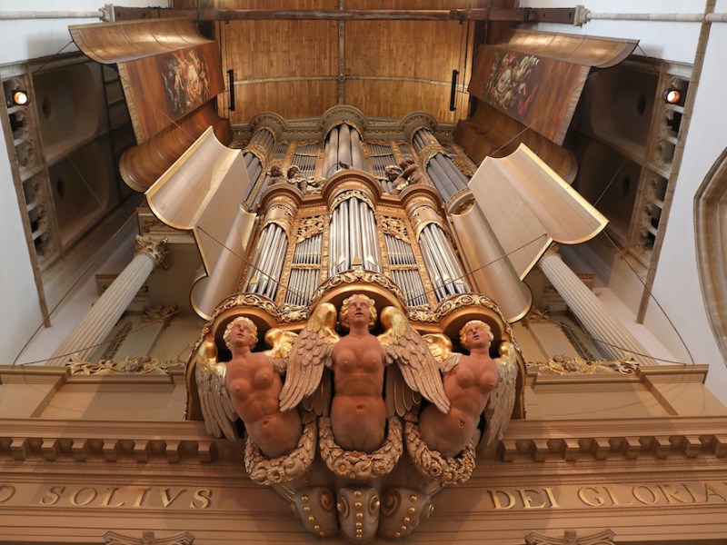 The great organ at the Grote Kerk, Alkmaar, dating to 1645 and housed in a case designed by Jacob van Campen.