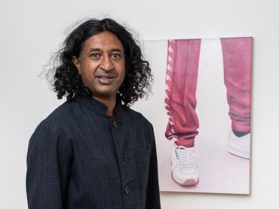 Niru Ratnam in his new gallery.