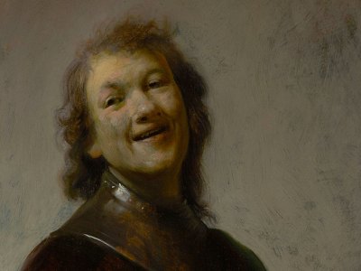 Rembrandt Laughing (detail; c. 1628), Rembrandt van Rijn. J. Paul Getty Museum, Los Angeles