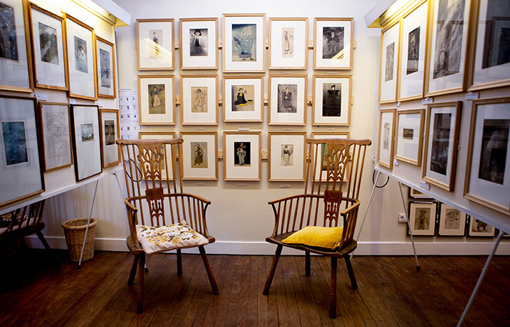 Inside the Sidney Sime Gallery in Worplesdon.