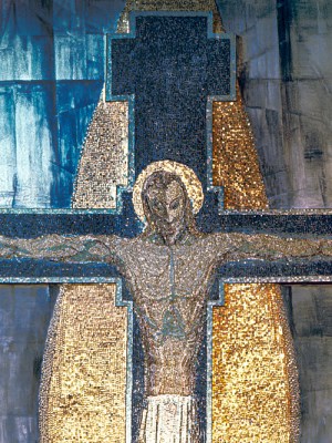 A detail of George Mayer-Marton’s mosaic and fresco before the latter was painted over.