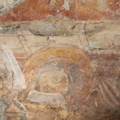 Fresco (mid ninth century) showing a scene from the life of the Virgin Mary. Santa Maria Assunta, Torcello