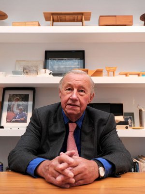 Terence Conran at the opening of his exhibition ‘Terence Conran: The Way We Live Now’ at the former Design Museum, London, 2011.