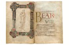 The frontispiece and opening of the MS 411 psalter.