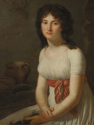 Citizen Tallien in a Cell in La Force Prison, Holding Her Cut Hair (detail), (1796), Jean-Louis Laneuville. Private collection. Photo: courtesy Yale University Press; © Christies Images/Bridgeman Images