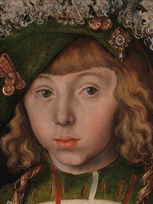 Portrait of Johann Friedrich the Magnanimous (detail; 1509), Lucas Cranach the Elder.