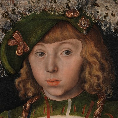 Portrait of Johann Friedrich the Magnanimous (detail; 1509), Lucas Cranach the Elder.