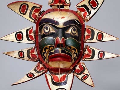 Mask (detail; c. 1910), Kwakwaka’wakw people.