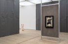 Installation view of ‘The Making of Husbands: Christina Ramberg in Dialogue’ at BALTIC Centre for Contemporary Art, Gateshead, 2020. On the right is Ramberg’s Black Widow (1971).
