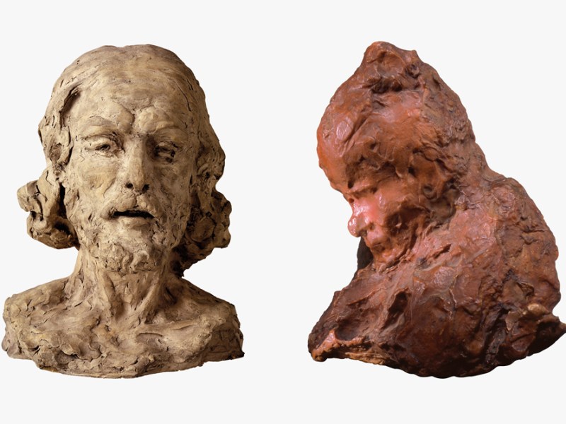 Left: Head of Saint John the Baptist (1877/78), Auguste Rodin. Staatliche Kunsthalle Karlsruhe. Right: La Portinaia (1883/84), Medardo Rosso. Collection PCC, Lugano