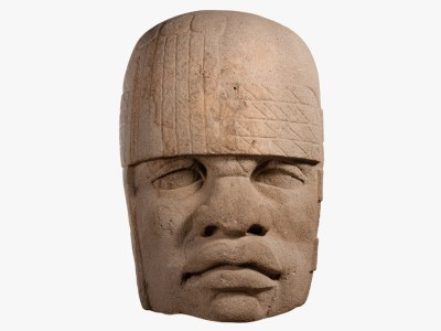 Colossal head 4 (1200–900 BC), Olmec, Mexico. Museo de Antropología de Xalapa.