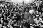 Anti-racism sit-down protest, Bethnal Green, London, 1978.
