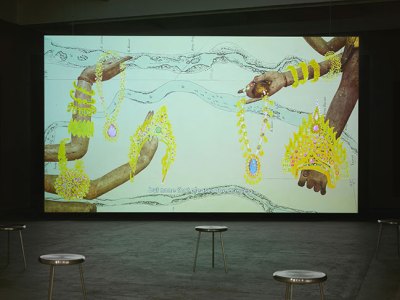 Becoming Alluvium (2019), Thao Nguyen Phan. Installation view at Chisenhale Gallery, London, 2020.