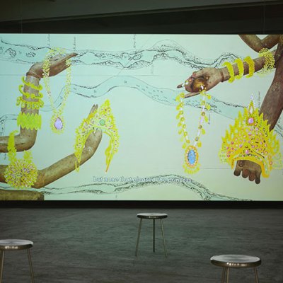 Becoming Alluvium (2019), Thao Nguyen Phan. Installation view at Chisenhale Gallery, London, 2020.