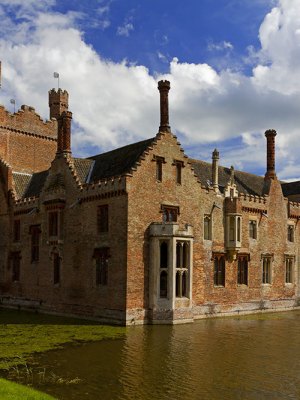 View of the gatehouse and west front of Oxburgh Hall, Norfolk.