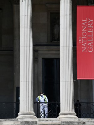 A view of the closed National Gallery in London in June 2020.