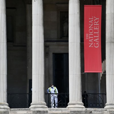 A view of the closed National Gallery in London in June 2020.